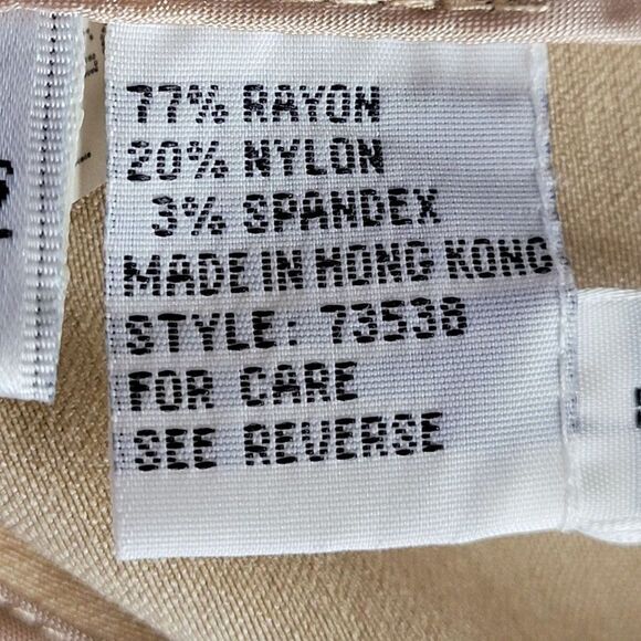 Vintage 70's Flare Pants 6T Tall Long Tan Mid Rise Zipper Detail Front Split Hem - Picture 16 of 17